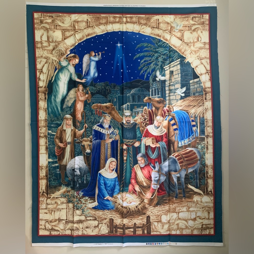 Nativity Scene Fabric Panel Door Decor Christmas LGD Studios New